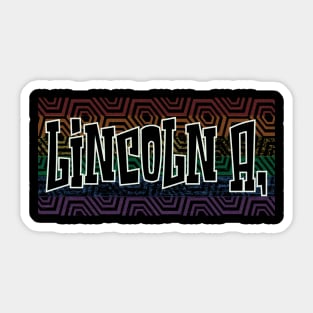 LGBTQ PATTERN AMERICA LINCOLN Sticker